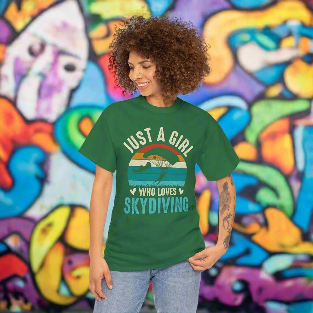 Just A Girl Who Loves Skydiving T-Shirt – Skydiver Graphic Tee Gift - WJMAPPAREL.COM