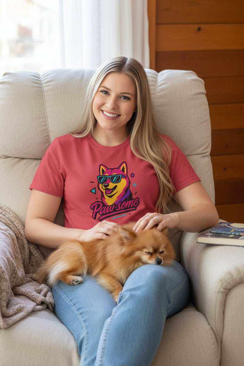 Paw-Some Neon Dog T-Shirt with vibrant neon dog graphic for dog lovers