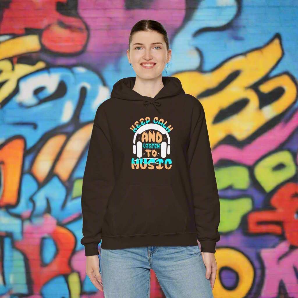 Keep Calm and Listen to Music Hoodie – Music Lover Sweatshirt Gift - WJMAPPAREL.COM