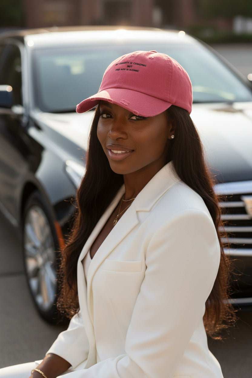 Funny Anxiety Cap for Confident Women – My Anxiety Is Chronic But This Ass Is Iconic Graphic Cap - WJMAPPAREL.COM