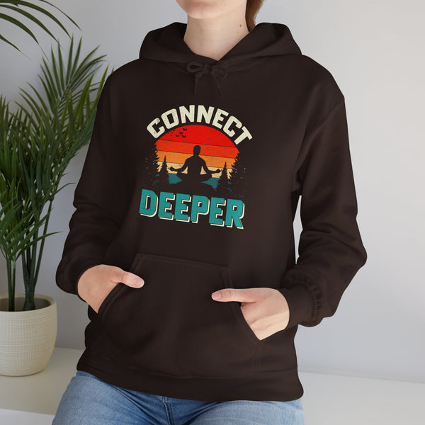 Connect Deeper hooded sweatshirt features a classic pullover design
