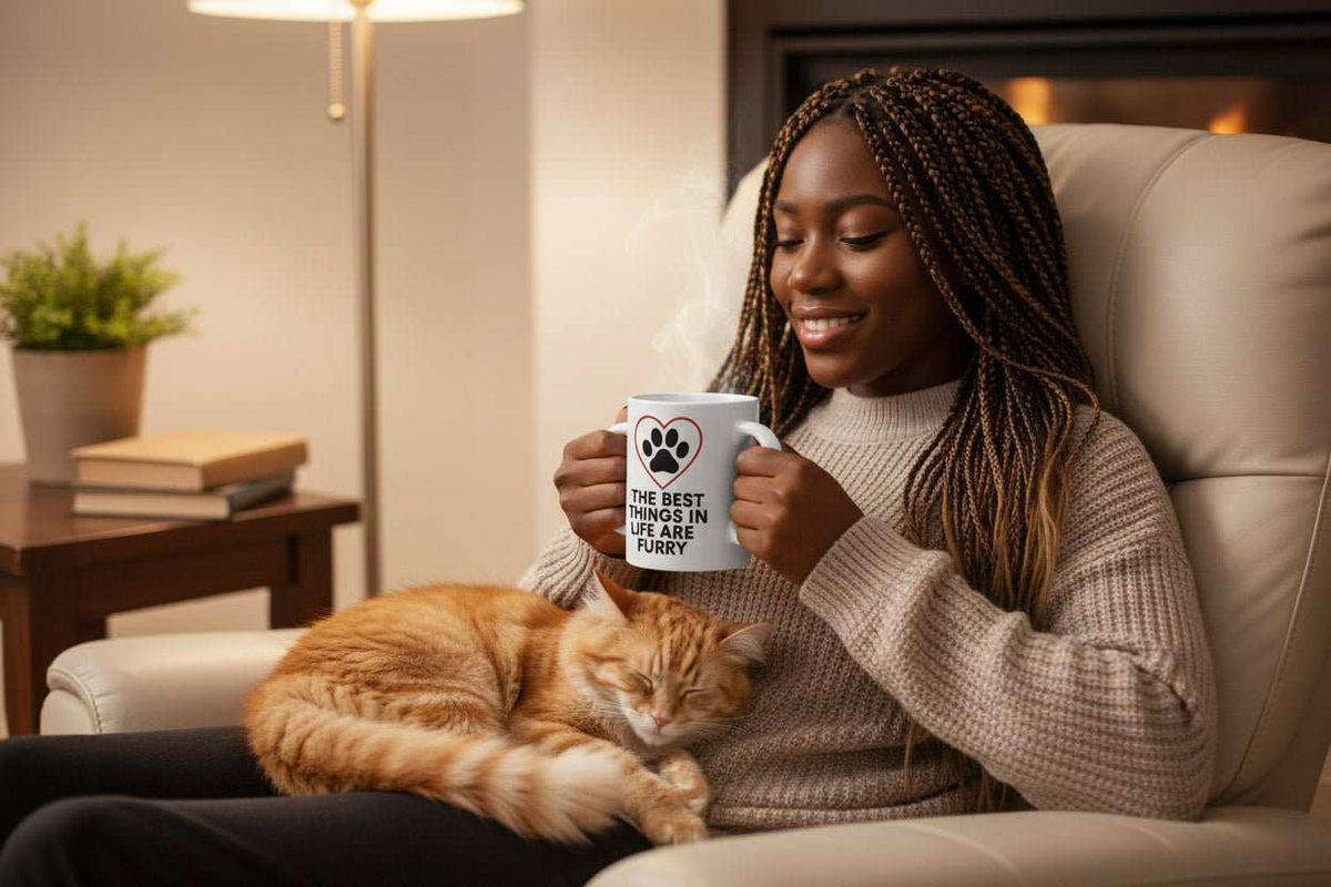 Best Things in Life Are Furry Mug – Funny Dog & Cat Lover 11oz Ceramic Coffee Cup Gift - WJMAPPAREL.COM