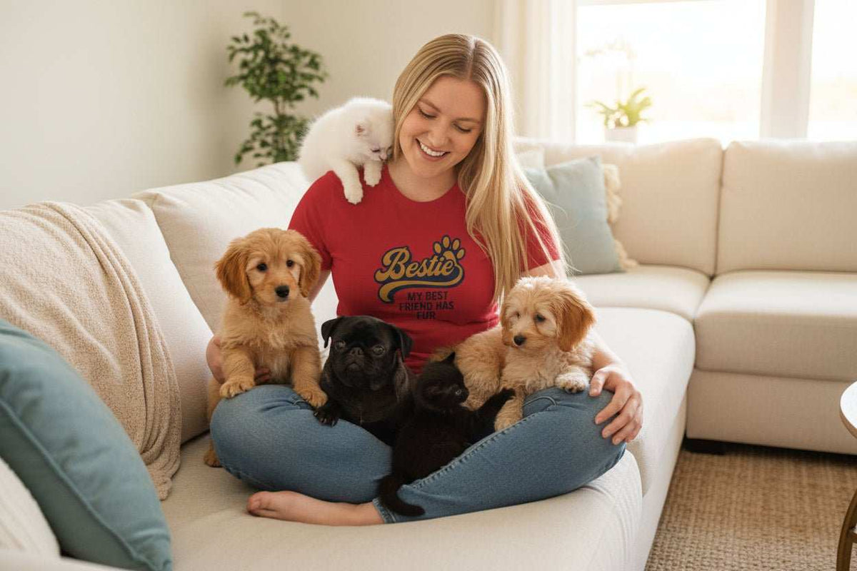 Bestie Fur Friend Cat Mom T-Shirt – Cute Cat Lover Gift - WJMAPPAREL.COM