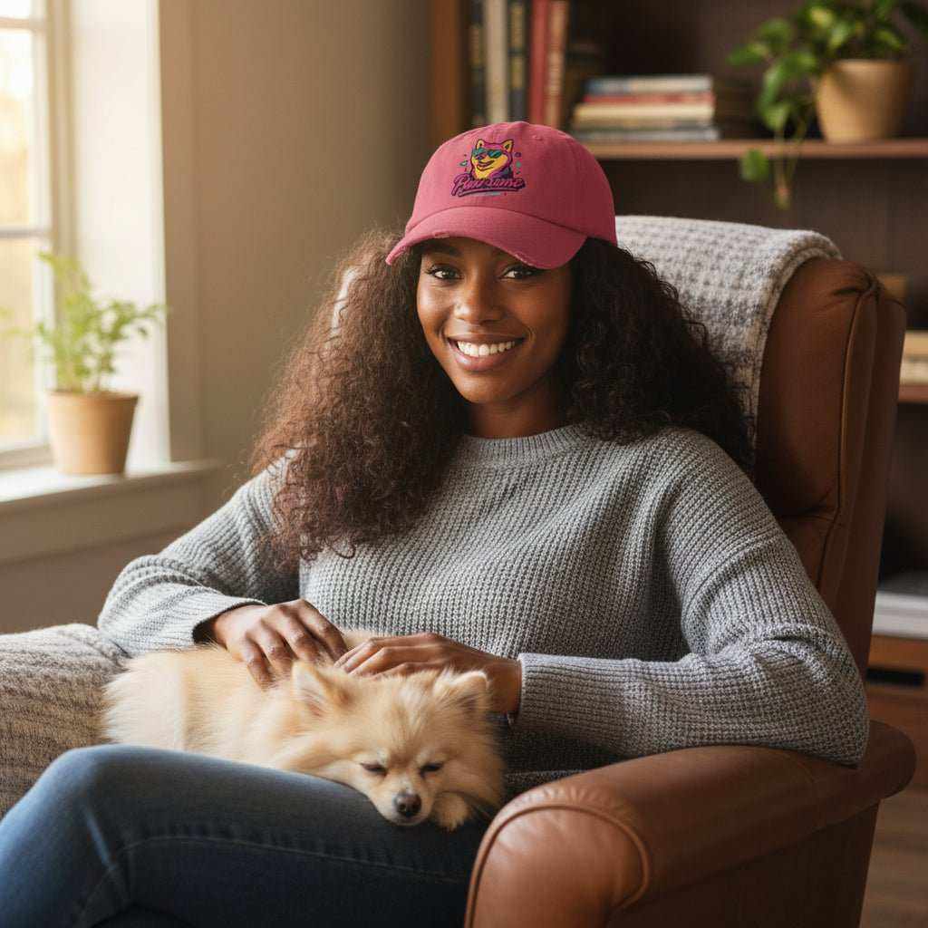 Paw - Some Neon Dog Hat – Funny Dog Lover Distressed Baseball Cap Gift - WJMAPPAREL.COM