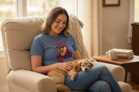 Paw-Some Neon Dog T-Shirt with vibrant neon dog graphic for dog lovers and casual wear