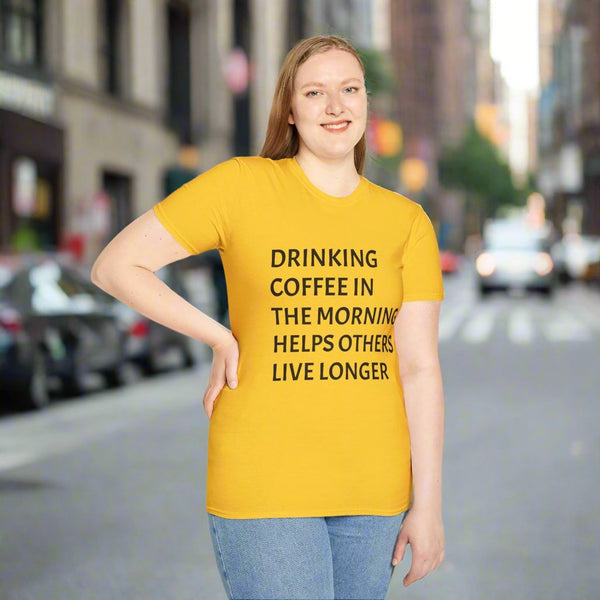 Drinking Coffee In The Morning t-shirt helps you experience the perfec