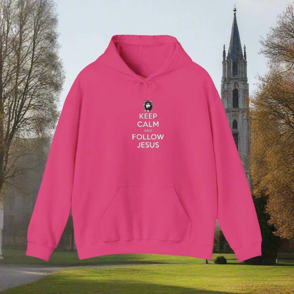 Keep Calm Follow Jesus Hoodie – Christian Faith Graphic Sweatshirt Gift - WJMAPPAREL.COM