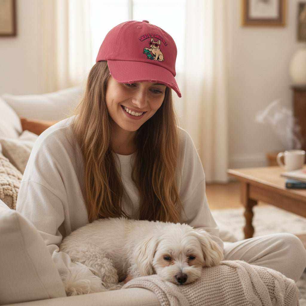 Skate & Snuggle Hat – Cute Skater Distressed Baseball Cap Gift - WJMAPPAREL.COM