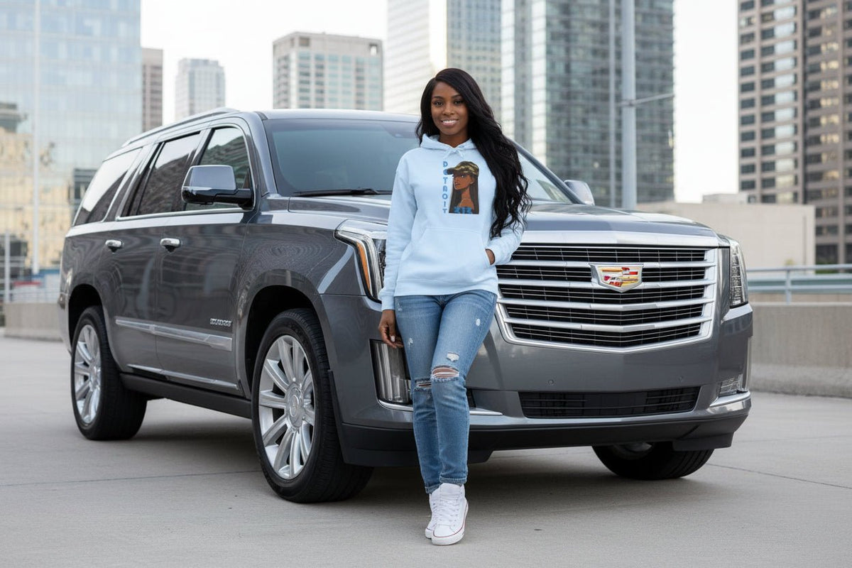 Detroit 313 Hoodie — Urban Femme Portrait Sweatshirt - WJMAPPAREL.COM