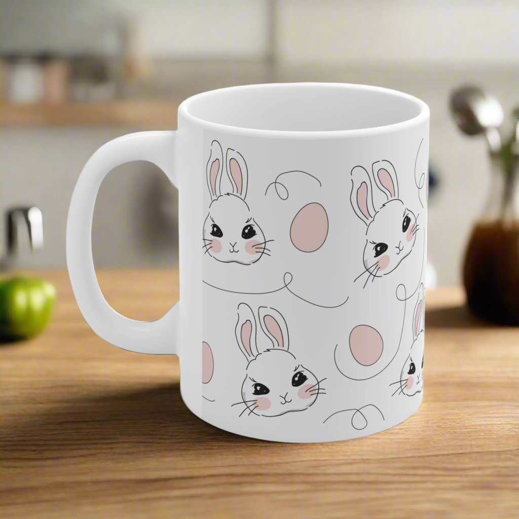 Cute Bunny 11oz Mug – Adorable Ceramic Coffee Mug Gift - WJMAPPAREL.COM