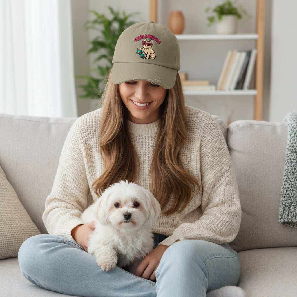 Skate & Snuggle Hat – Cute Skater Distressed Baseball Cap Gift - WJMAPPAREL.COM