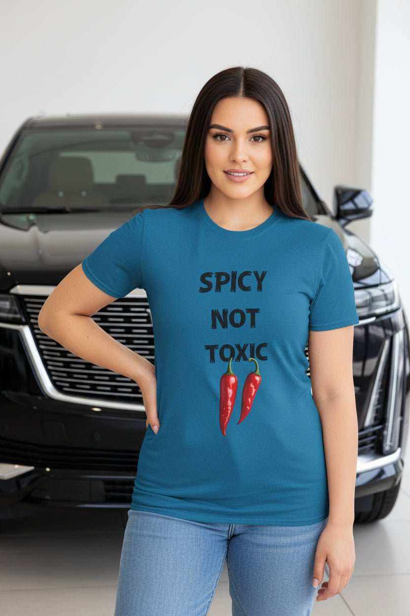 Spicy Not Toxic T-Shirt – Funny Bold Confident Statement Graphic Tee - WJMAPPAREL.COM