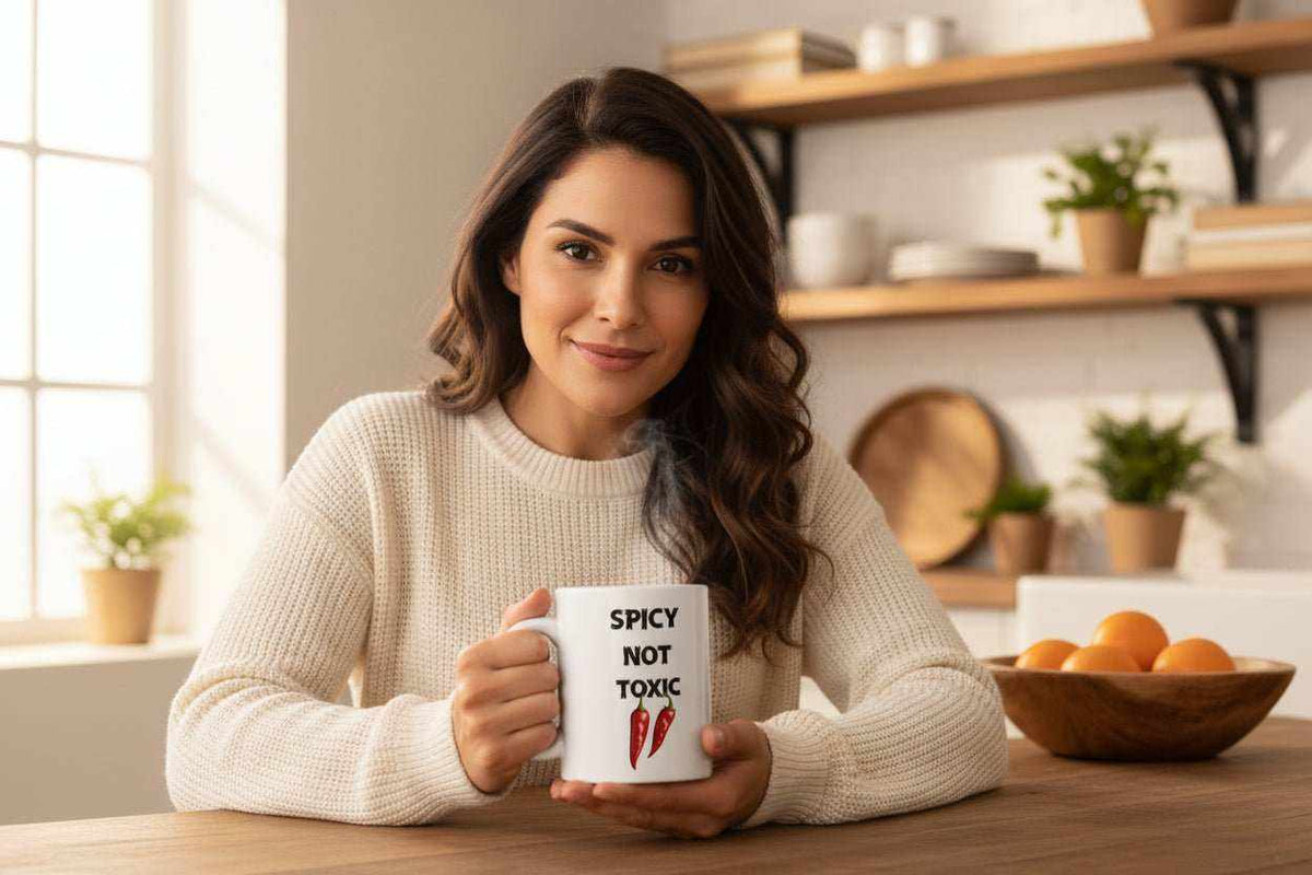 Spicy Not Toxic 11oz Mug – Funny Bold Statement Coffee Cup Gift - WJMAPPAREL.COM