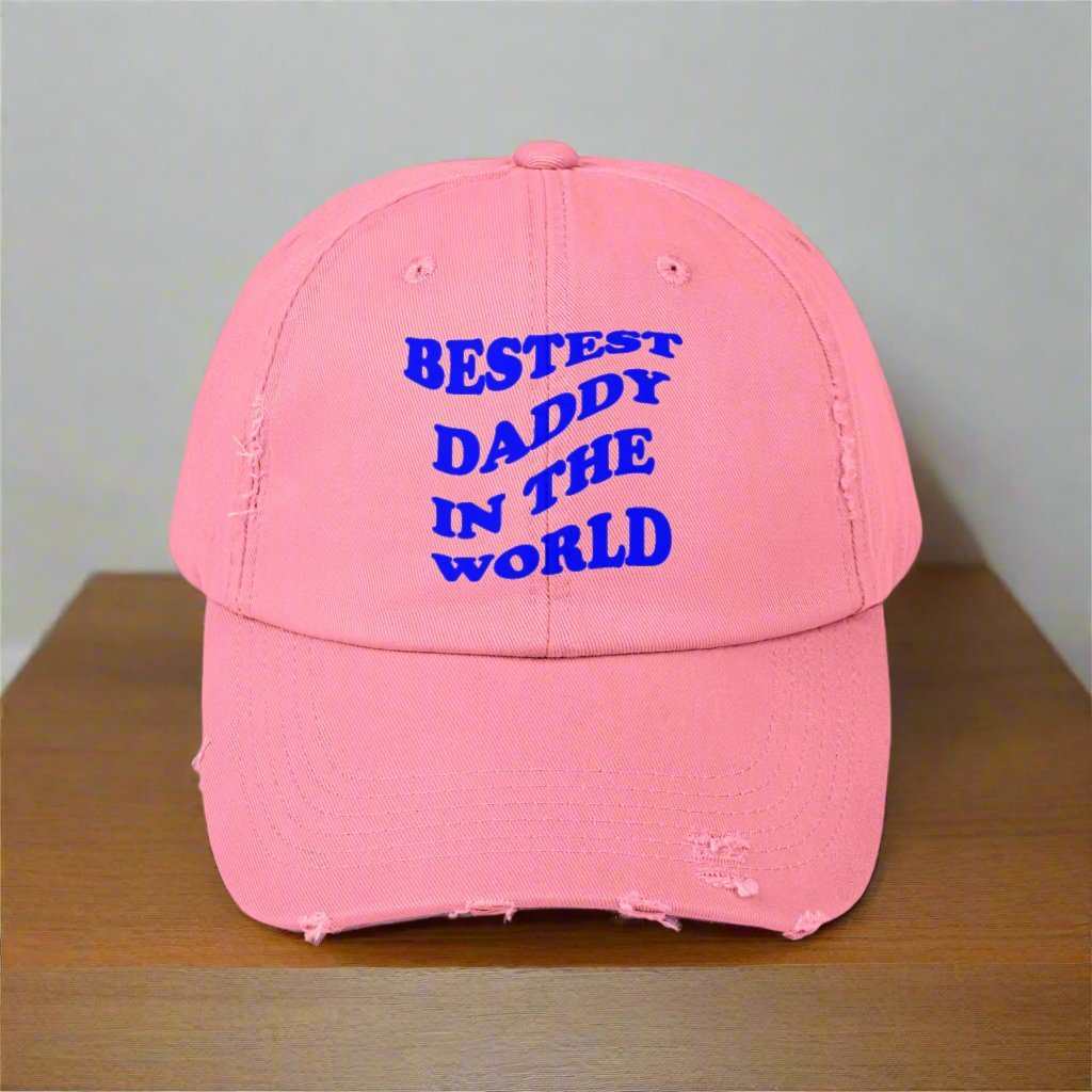 Bestest Daddy In The World Blue Dad Hat – Father’s Day Cap Gift - WJMAPPAREL.COM