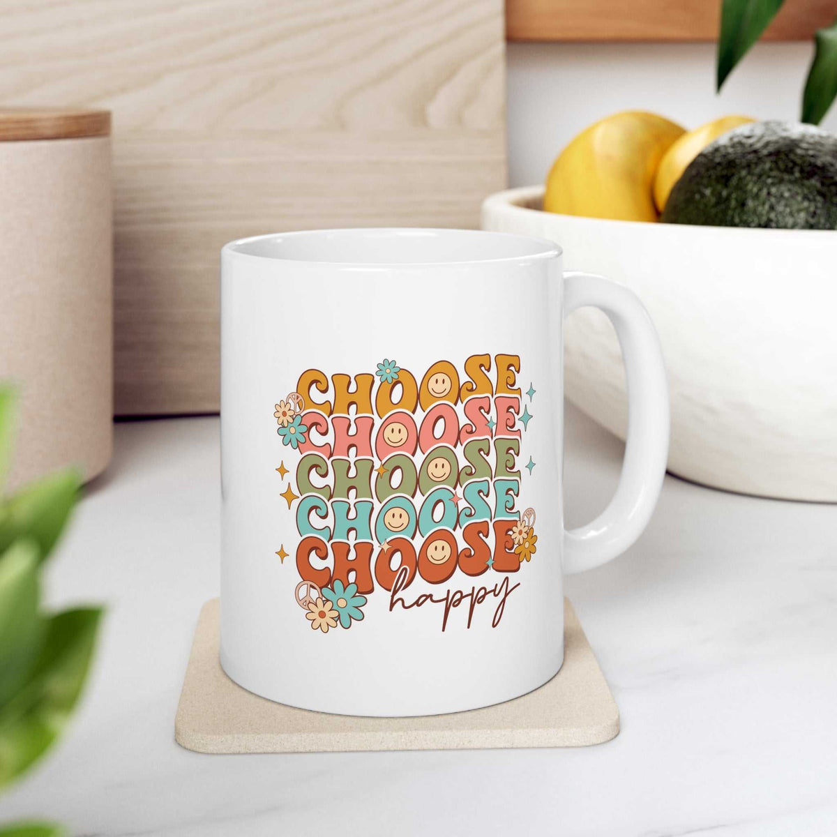 Choose Happy 11oz Mug – Positive Quote Coffee Mug Gift - WJMAPPAREL.COM