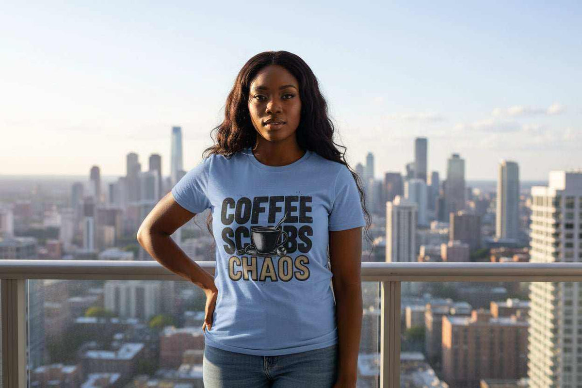 Funny Nurse T-Shirt – “Coffee Scrubs Chaos” Gift for Nurses Birthday or Christmas - WJMAPPAREL.COM