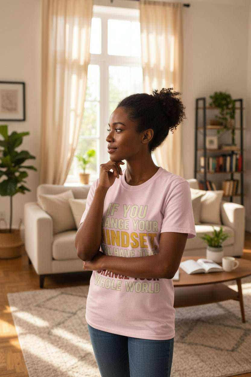 Motivational T-Shirt – “Change Your Mindset Change Your Whole World” Inspirational Gift - WJMAPPAREL.COM