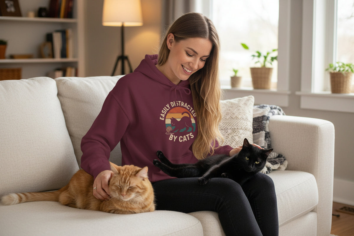 Easily Distracted By Cats Hoodie