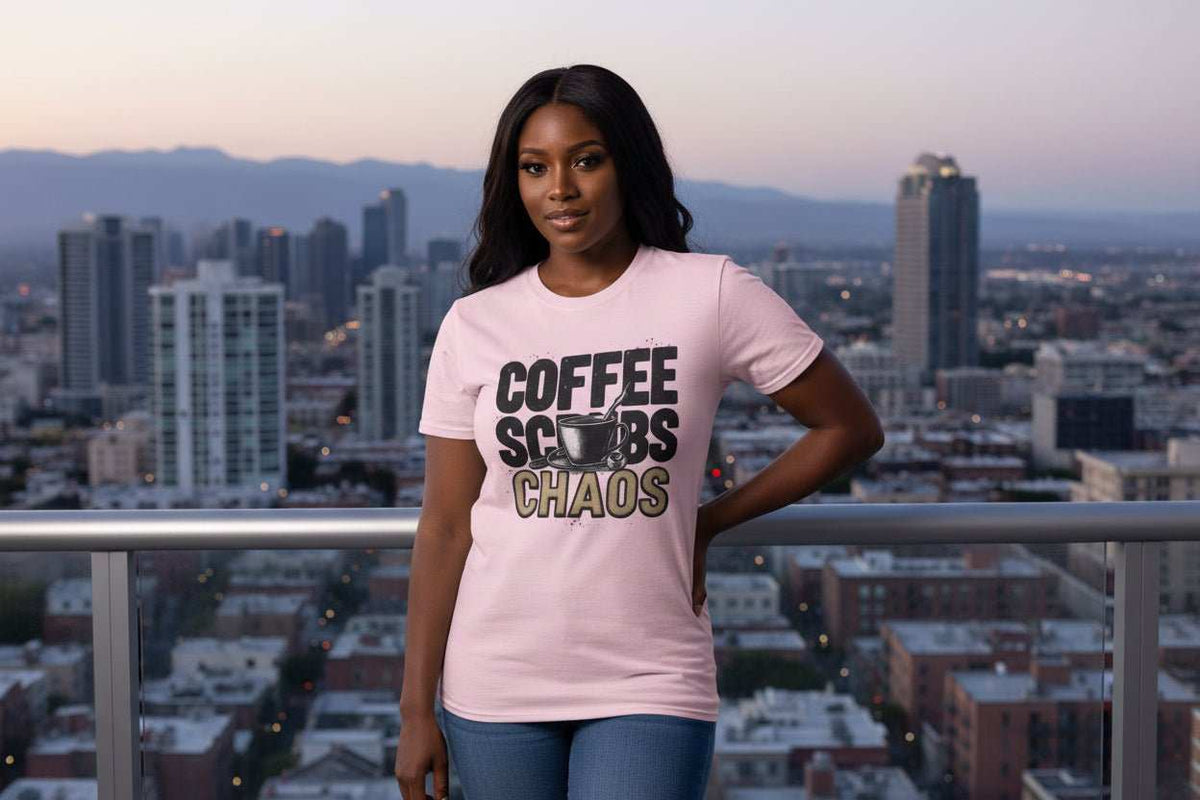 Funny Nurse T-Shirt – “Coffee Scrubs Chaos” Gift for Nurses Birthday or Christmas - WJMAPPAREL.COM