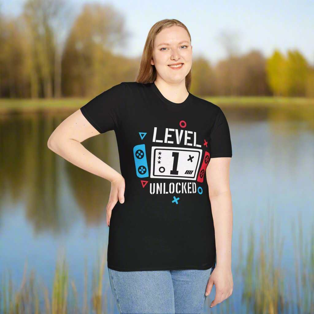 Level 1 Unlocked T-Shirt – Gamer Birthday Graphic Tee Gift - WJMAPPAREL.COM