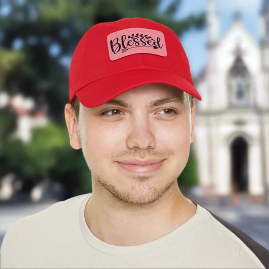 Blessed Hat with Leather Patch – Inspirational Adjustable Dad Cap Gift - WJMAPPAREL.COM
