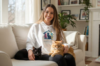 Watercolor Cat Inside House Hoodie