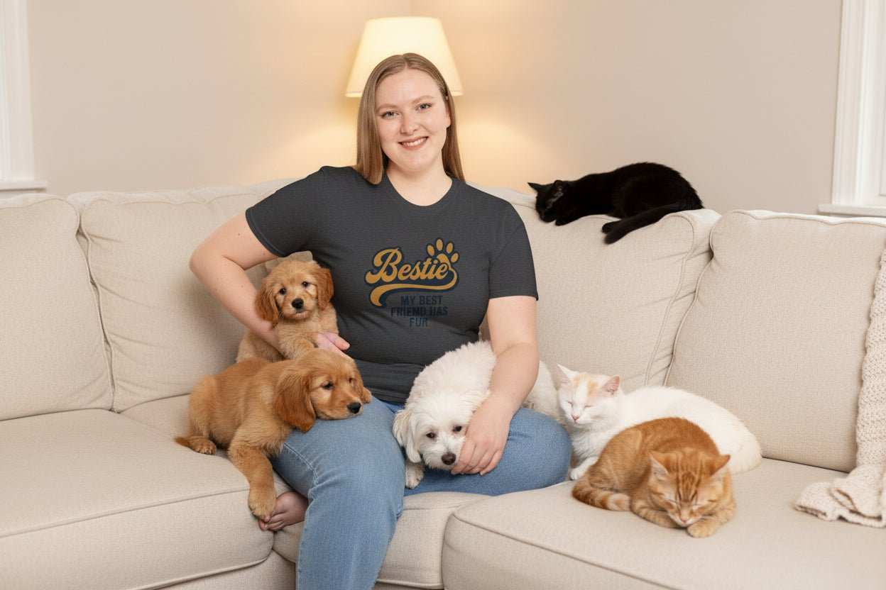 Bestie Fur Friend Cat Mom T-Shirt – Cute Cat Lover Gift - WJMAPPAREL.COM