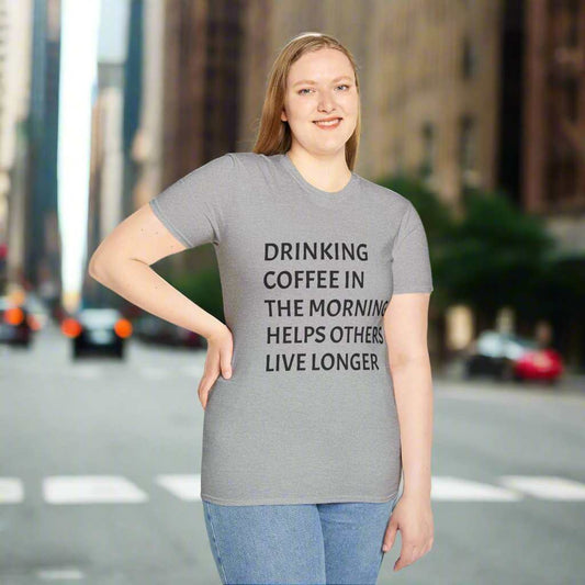 Drinking Coffee In The Morning T-Shirt – Funny Coffee Graphic Tee Gift - WJMAPPAREL.COM