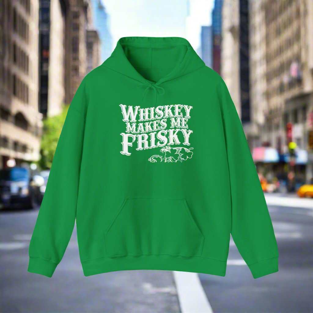 Whiskey Makes Me Frisky Hoodie – Funny Drinking Humor Sweatshirt Gift - WJMAPPAREL.COM