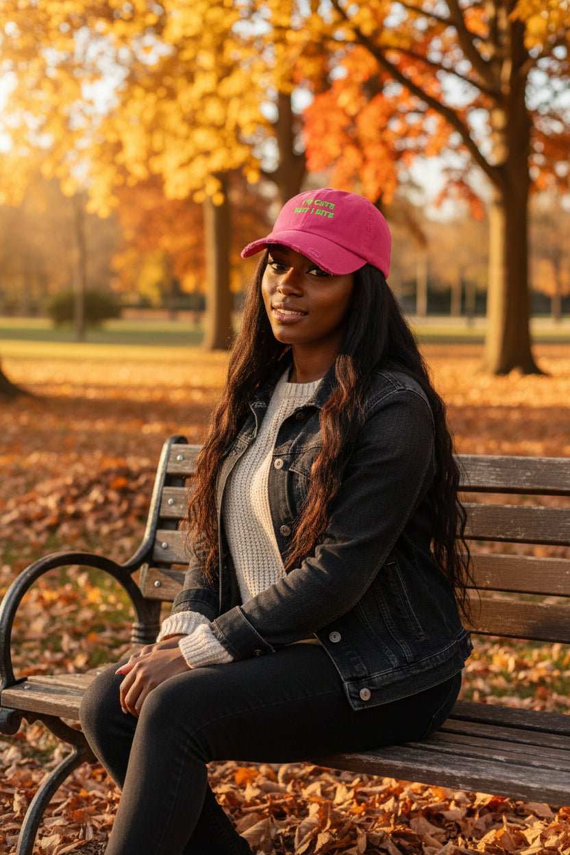 Cute But I Bite Hat – Funny Sassy Distressed Baseball Cap Gift - WJMAPPAREL.COM