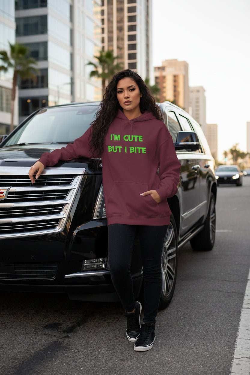 Cute But I Bite Hoodie – Funny Bold Statement Sweatshirt Gift - WJMAPPAREL.COM