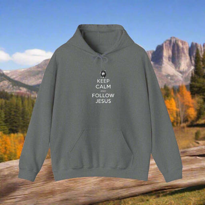 Keep Calm Follow Jesus Hoodie – Christian Faith Graphic Sweatshirt Gift - WJMAPPAREL.COM