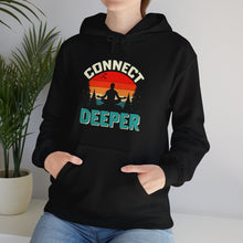 Connect Deeper hooded sweatshirt features a classic pullover design 