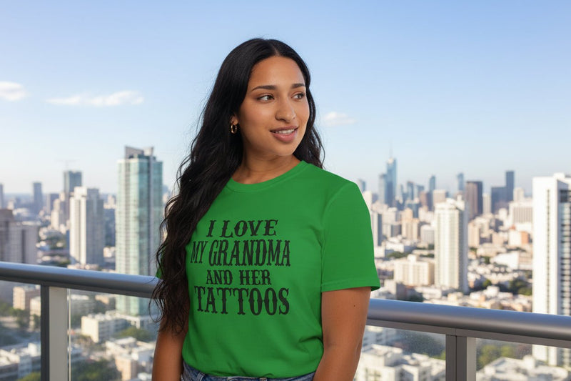 Funny Grandma T-Shirt – “Love Grandma And Her Tattoos” Gift for Mother’s Day or Birthday - WJMAPPAREL.COM