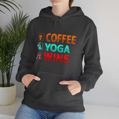 Coffee Yoga Wine Hoodie – Funny Lifestyle Sweatshirt Gift for Women - WJMAPPAREL.COM