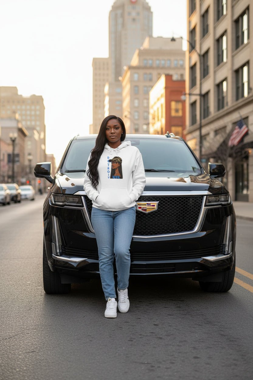 Detroit 313 Hoodie — Urban Femme Portrait Sweatshirt - WJMAPPAREL.COM