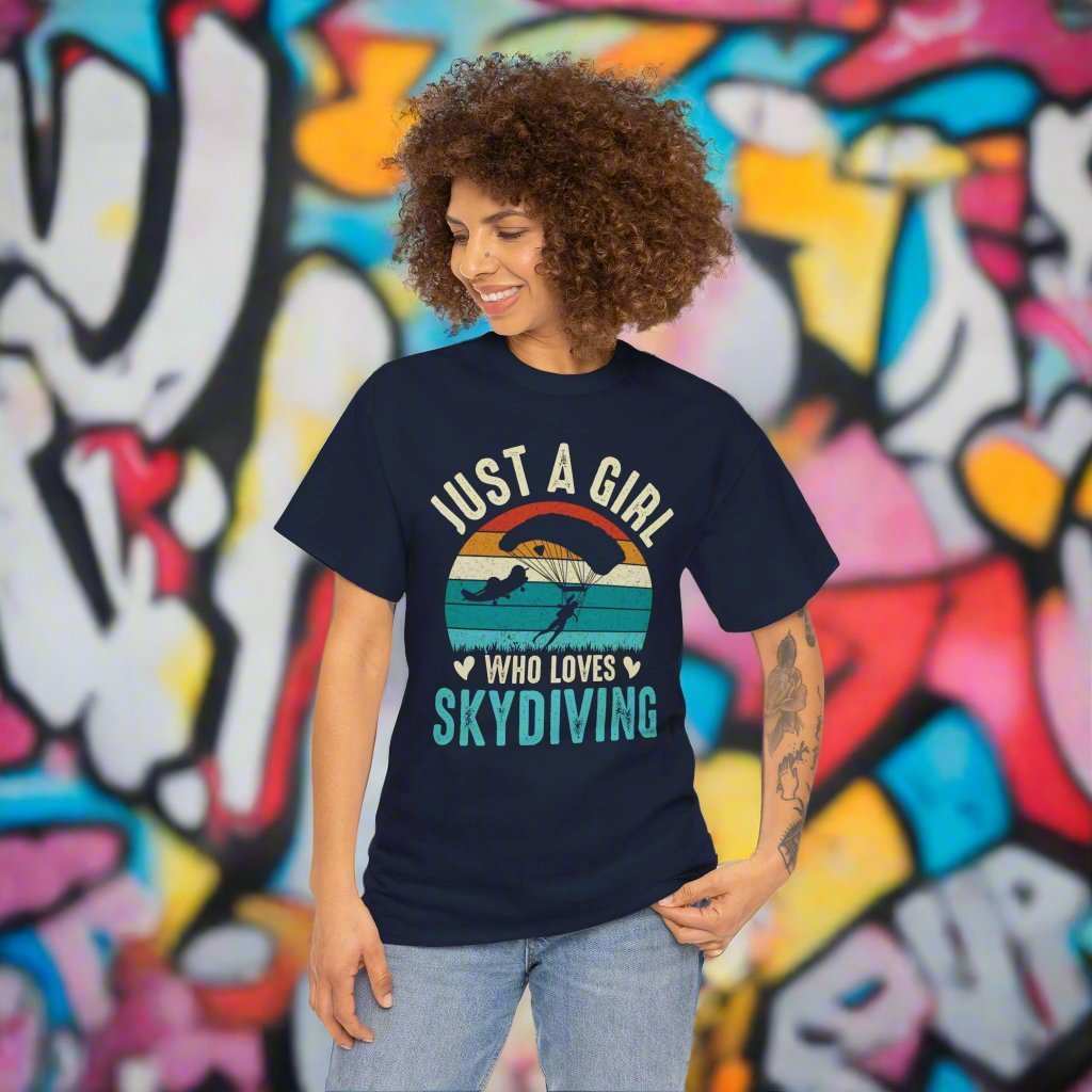 Just A Girl Who Loves Skydiving T-Shirt – Skydiver Graphic Tee Gift - WJMAPPAREL.COM