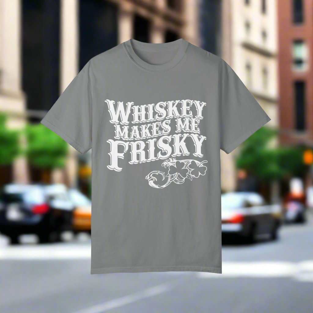 Whiskey Makes Me Frisky T-Shirt – Funny Drinking Humor Graphic Tee Gift - WJMAPPAREL.COM