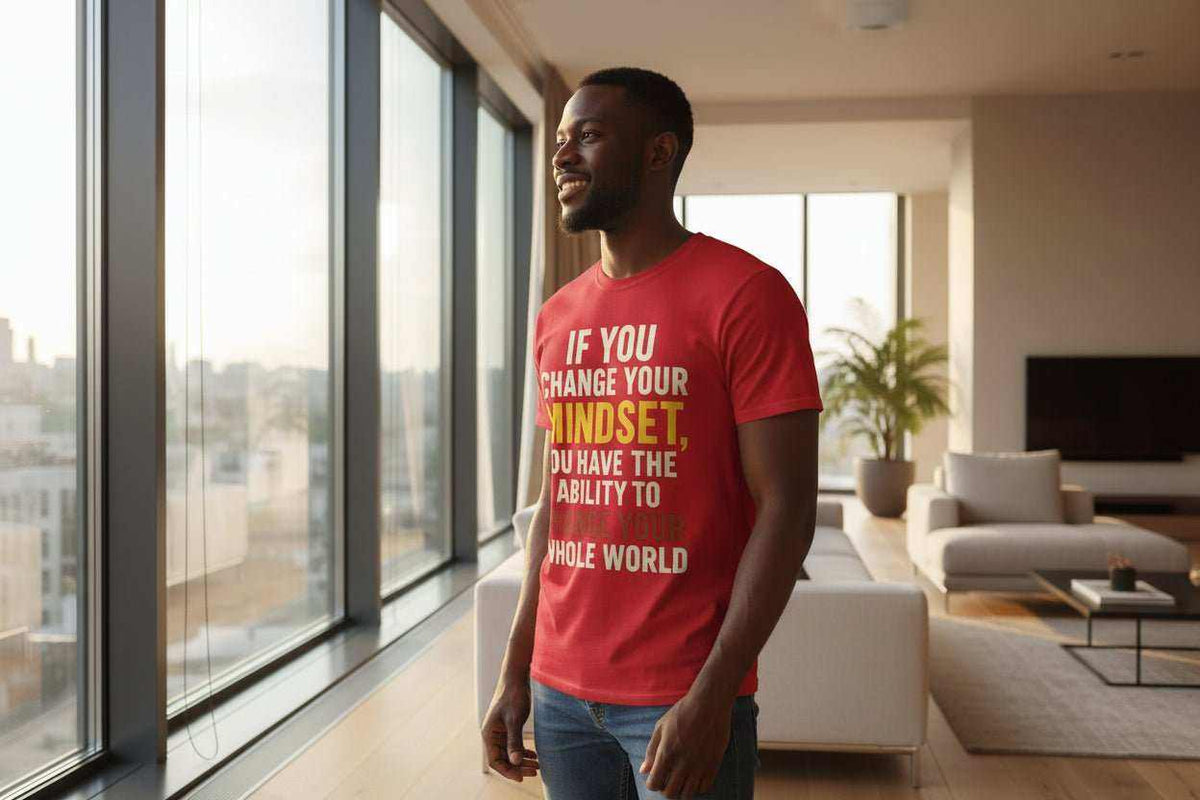 Motivational T-Shirt – “Change Your Mindset Change Your Whole World” Inspirational Gift - WJMAPPAREL.COM