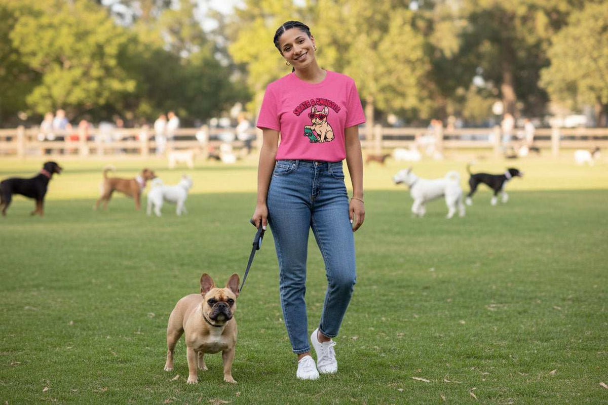 Cute Dog Lover Shirt – Skate and Snuggle Pup T-Shirt for Dog Moms & Skater Girls - WJMAPPAREL.COM