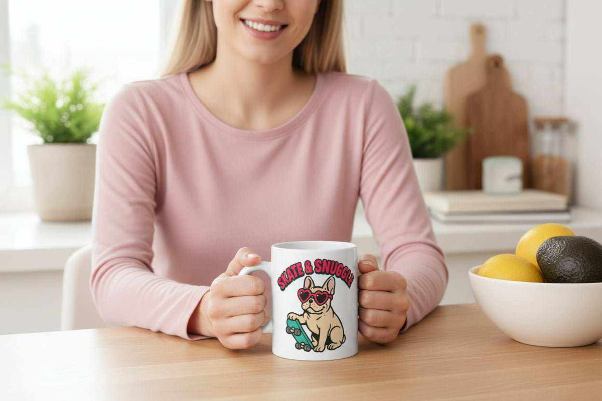 Skate & Snuggle 11oz Mug – Cute Skater Coffee Cup Gift - WJMAPPAREL.COM