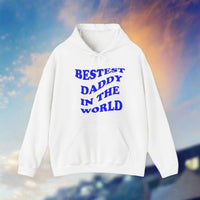 Bestest Daddy In The World B  hooded sweatshirt features a classic pul