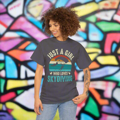 Just A Girl Who Loves Skydiving T-Shirt – Skydiver Graphic Tee Gift - WJMAPPAREL.COM