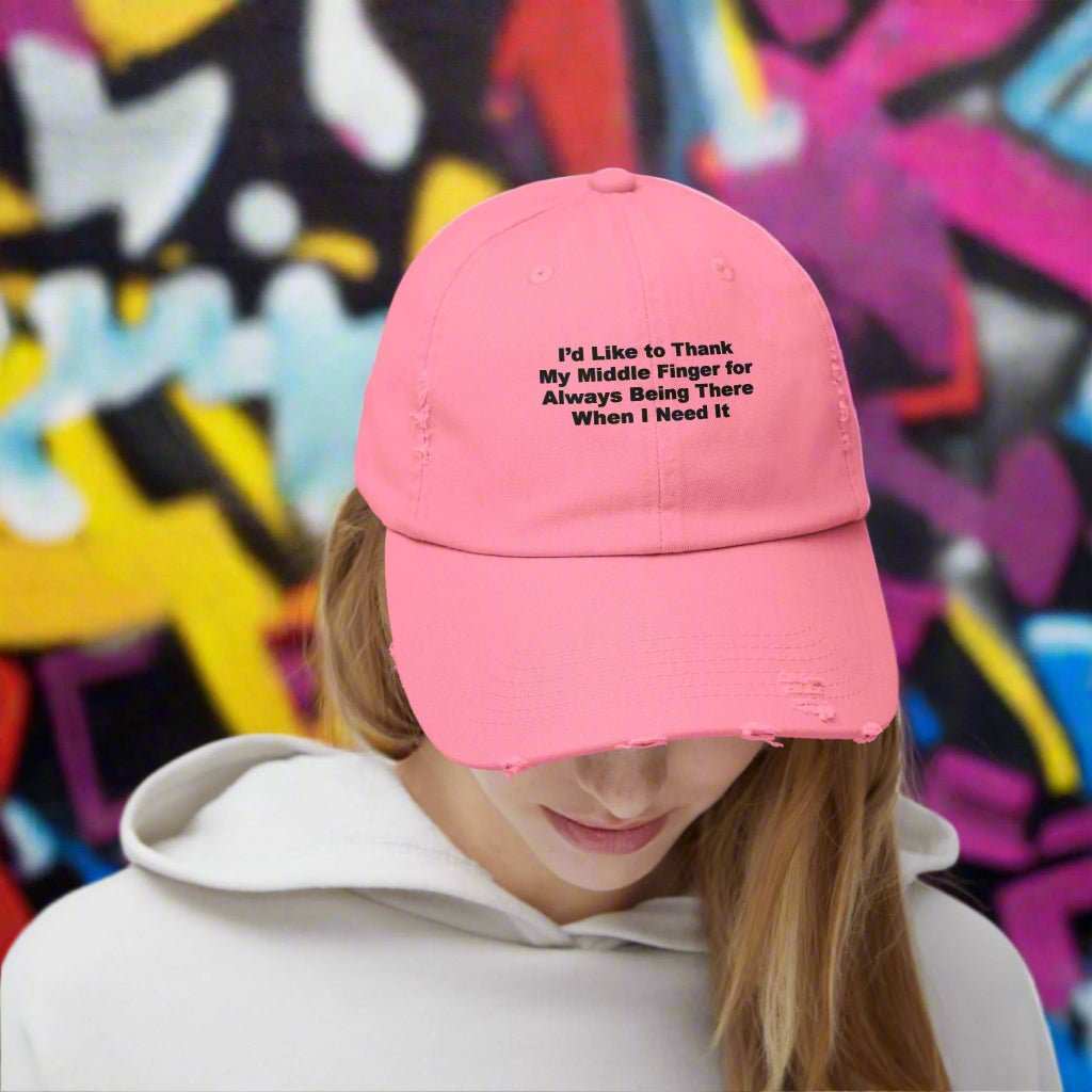 Middle Finger “Being There” Hat – Sarcastic Funny Dad Cap Gift - WJMAPPAREL.COM