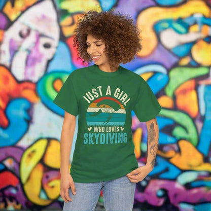 Just A Girl Who Loves Skydiving T-Shirt – Skydiver Graphic Tee Gift - WJMAPPAREL.COM