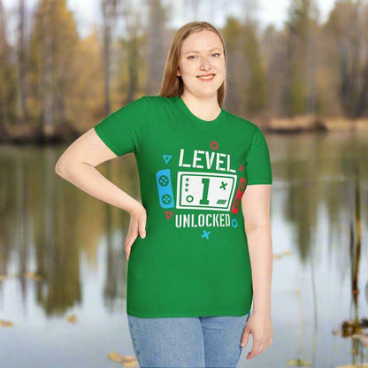 Level 1 Unlocked T-Shirt – Gamer Birthday Graphic Tee Gift - WJMAPPAREL.COM