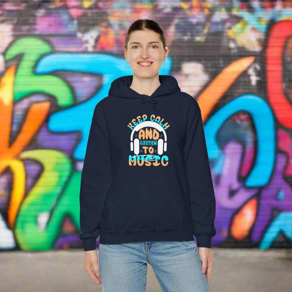 Keep Calm and Listen to Music Hoodie – Music Lover Sweatshirt Gift - WJMAPPAREL.COM