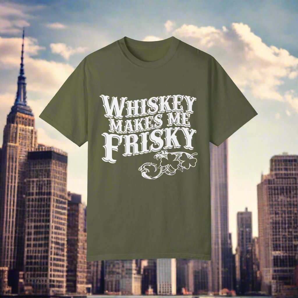 Whiskey Makes Me Frisky T-Shirt – Funny Drinking Humor Graphic Tee Gift - WJMAPPAREL.COM