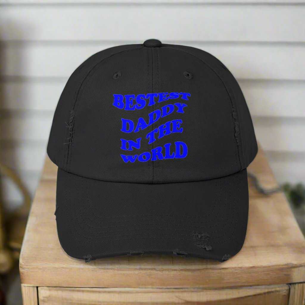Bestest Daddy In The World Blue Dad Hat – Father’s Day Cap Gift - WJMAPPAREL.COM