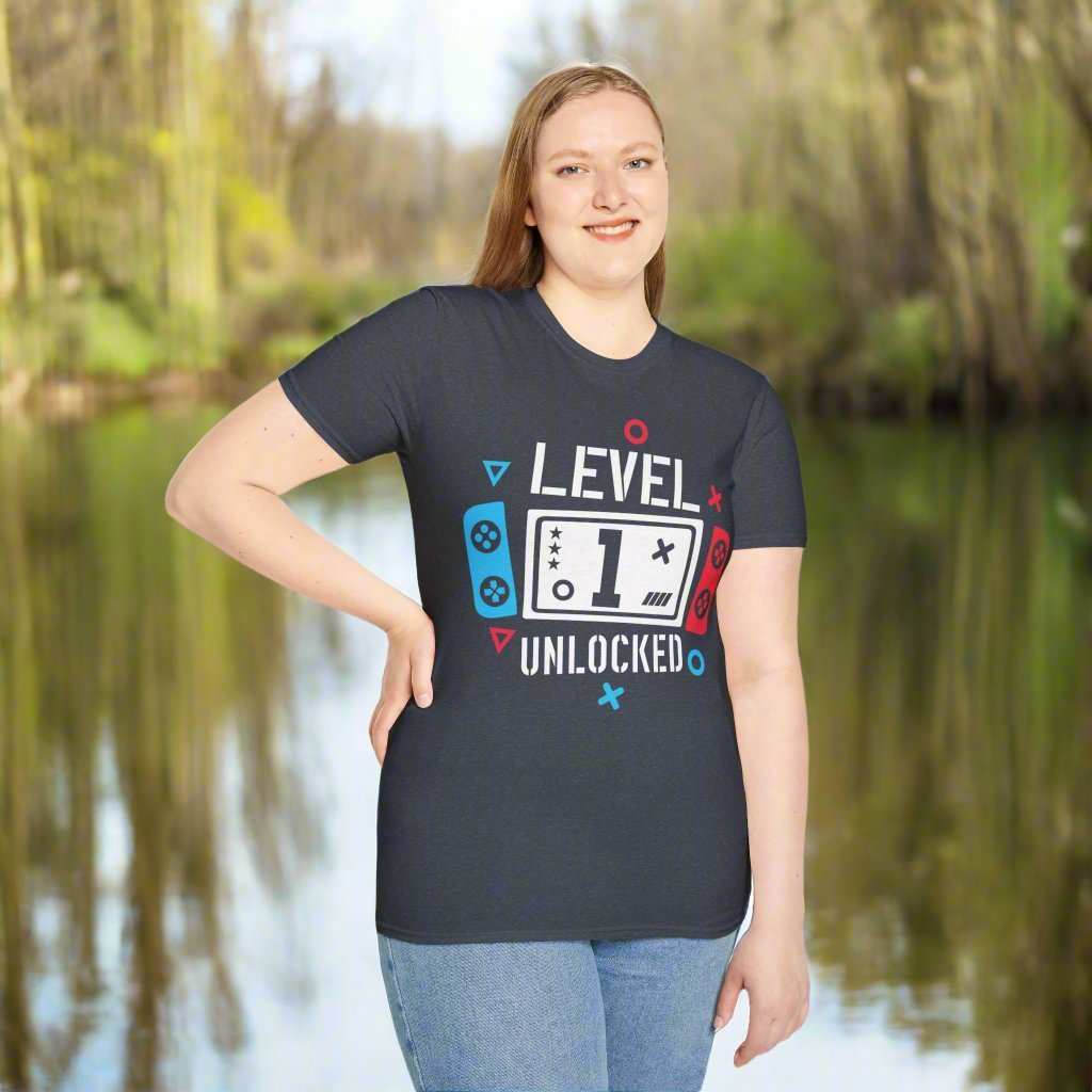 Level 1 Unlocked T-Shirt – Gamer Birthday Graphic Tee Gift - WJMAPPAREL.COM